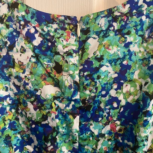 Ann Taylor Floral BLue Green High Low Sleeveless Tiered MIDI Dress Women’s Sz 10 - Picture 7 of 11